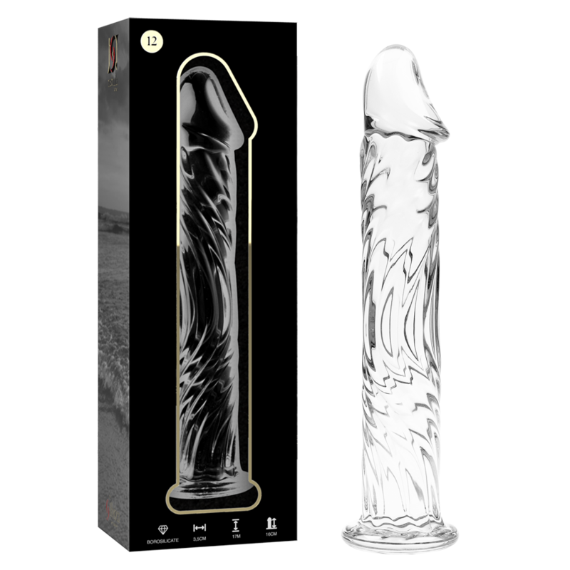 NEBULA SERIES BY IBIZA - MODEL 12 CLEAR BOROSILICATE GLASS DILDO 17 CM -O- 3.5 CM