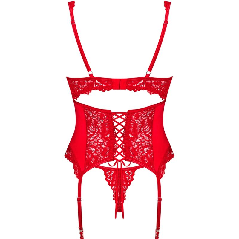 OBSESSIVE - CORSET AND Thong AMOR CHERRIS L/XL