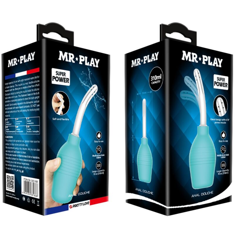 MR PLAY - PERA ANAL DUCHA GOMA AZUL