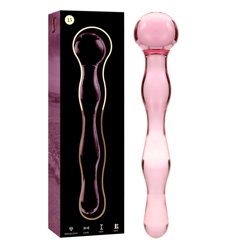 NEBULA SERIES BY IBIZA - MODELO 13 DILDO DE CRISTAL BOROSILICATO TRANSPARENTE 18 CM -O- 3,5 CM