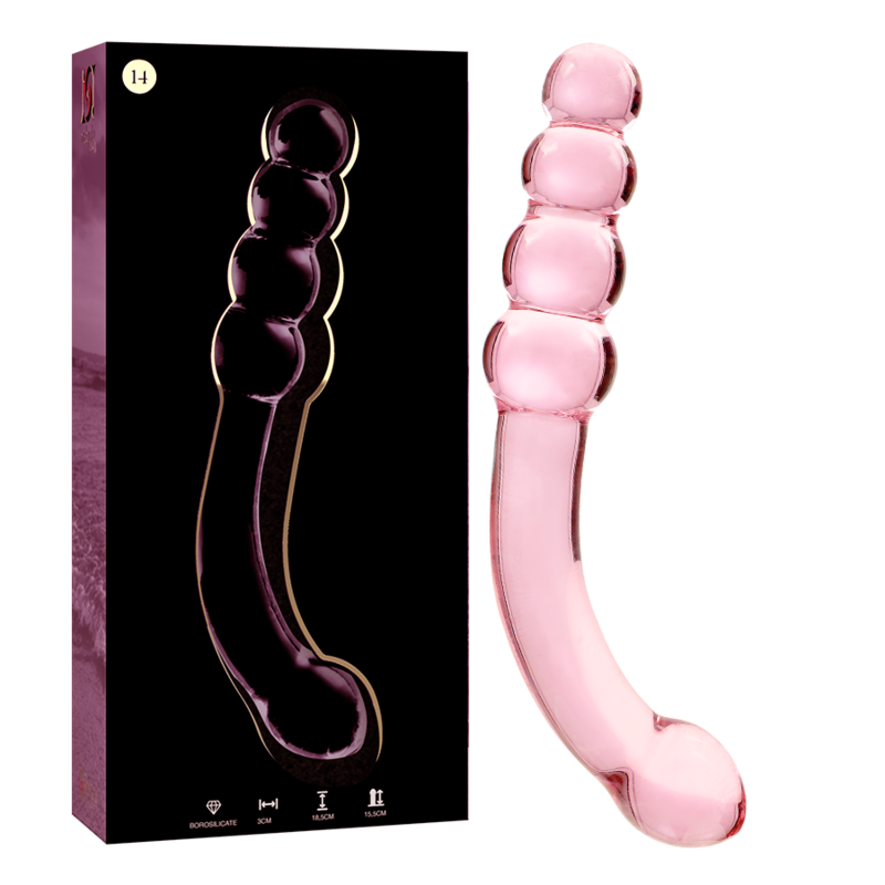 NEBULA SERIES BY IBIZA - MODEL 14 CLEAR BOROSILICATE GLASS DILDO 18.5 CM -O- 3 CM