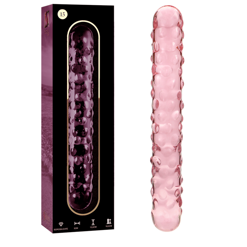 NEBULA SERIES BY IBIZA - MODEL 15 CLEAR BOROSILICATE GLASS DILDO 18.5 CM -O- 3 CM