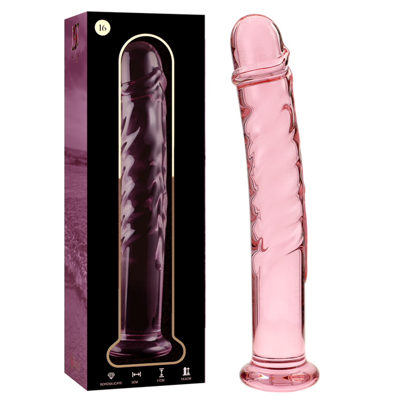 NEBULA SERIES BY IBIZA - MODEL 16 CLEAR BOROSILICATE GLASS DILDO 18.5 CM -O- 3 CM