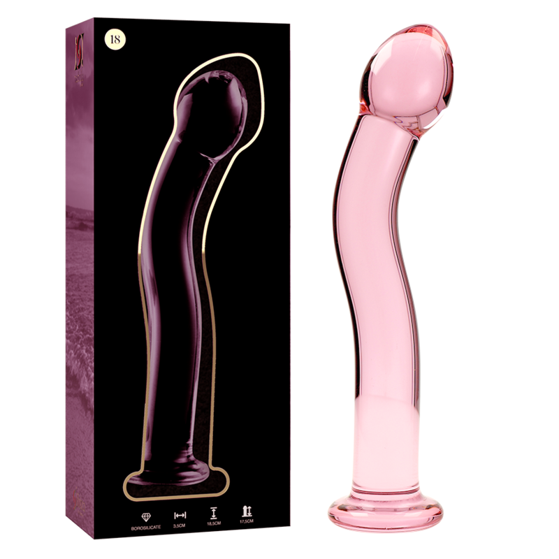 NEBULA SERIES BY IBIZA - MODEL 18 CLEAR BOROSILICATE GLASS DILDO 18.5 CM -O- 3.5 CM