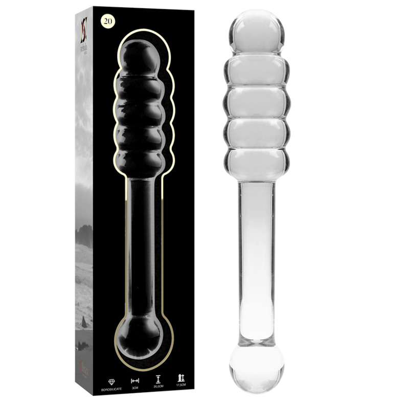 NEBULA SERIES BY IBIZA - MODEL 20 CLEAR BOROSILICATE GLASS DILDO 20.5 CM -O- 3 CM