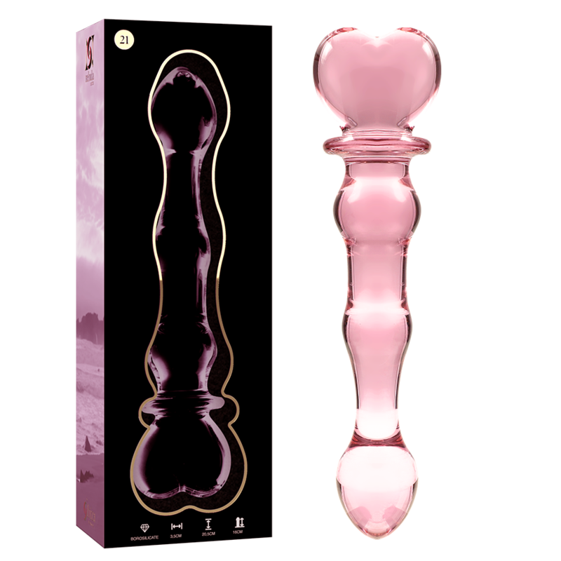 NEBULA SERIES BY IBIZA - MODEL 21 CLEAR BOROSILICATE GLASS DILDO 20.5 CM -O- 3.5 CM