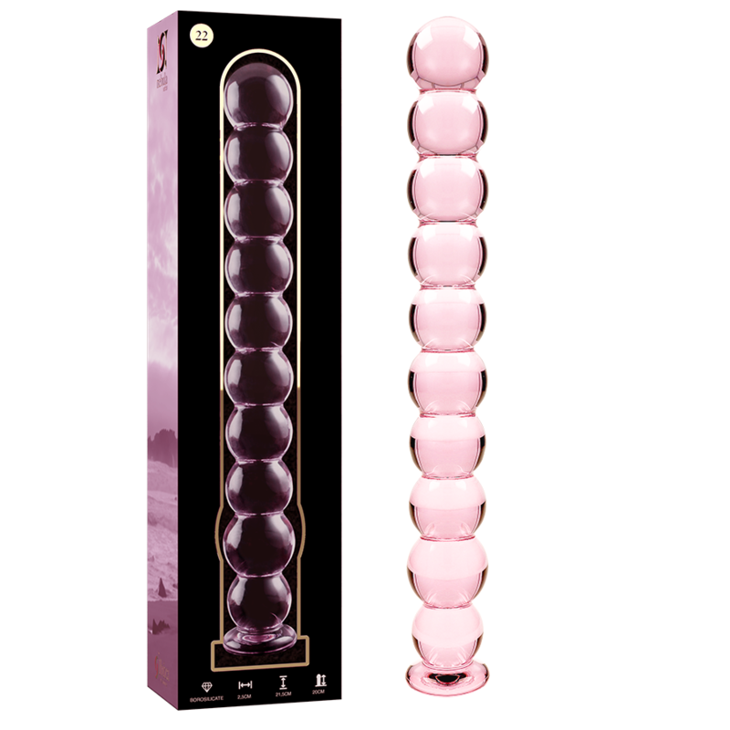 NEBULA SERIES BY IBIZA - MODELO 22 DILDO DE CRISTAL BOROSILICATO TRANSPARENTE 21,5 CM -O- 2,5 CM