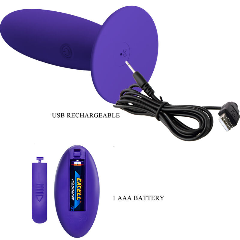 PRETTY LOVE - YOUTH PLUG VIBRADOR ANAL MANDO A DISTANCIA MORADO