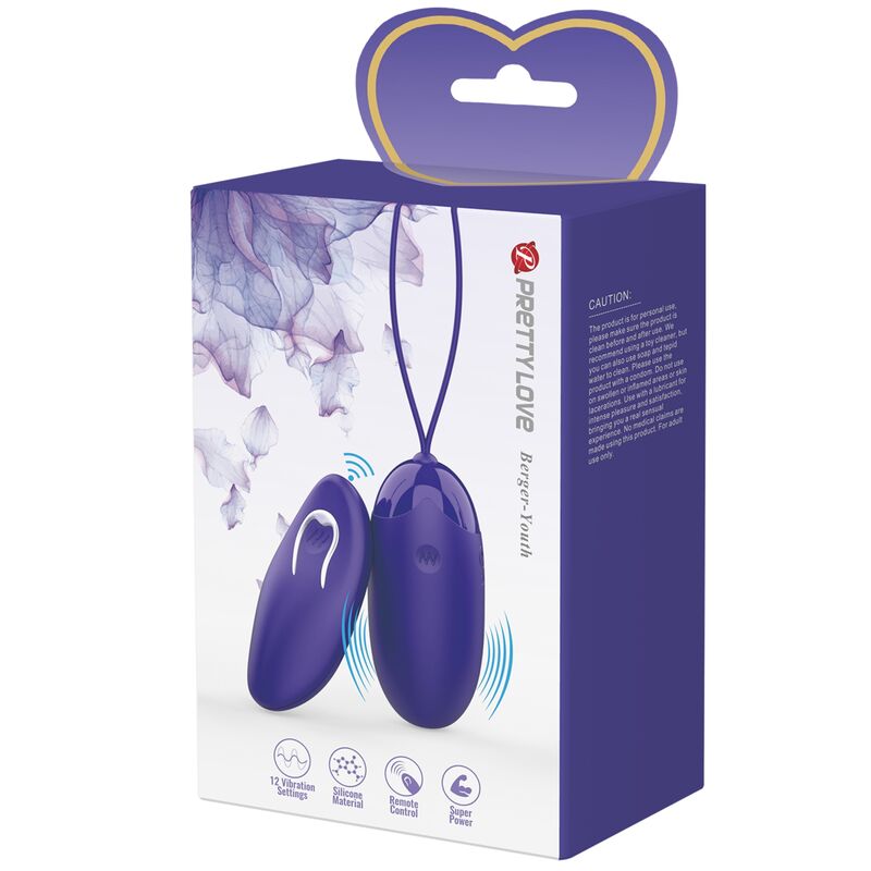 PRETTY LOVE - BERGER YOUTH REMOTE CONTROLLED VIBRATING EGG PURPLE