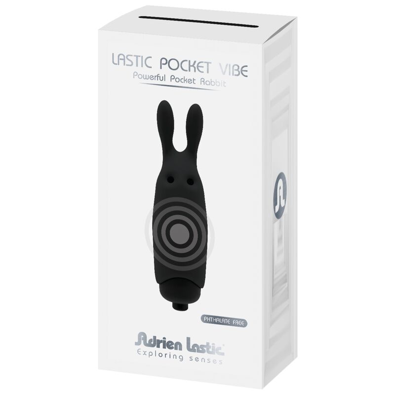 ADRIEN LASTIC - VIBRADOR LASTIC POCKET CONEJO NEGRO