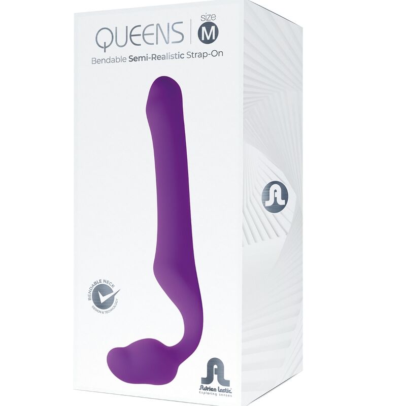 ADRIEN LASTIC - QUEENS SOFT STRAP-ON PURPLE SIZE M