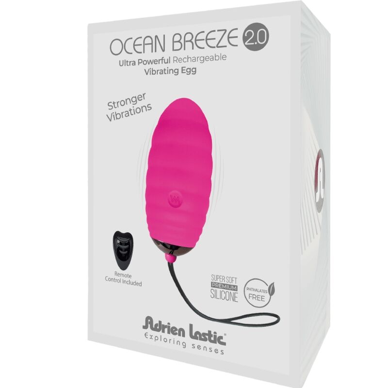 ADRIEN LASTIC - OCEAN BREEZE 2.0 RECHARGEABLE VIBRATING EGG REMOTE CONTROL PINK