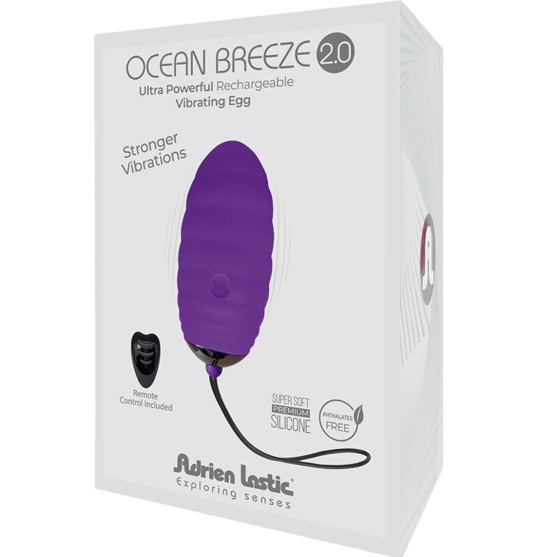 ADRIEN LASTIC - OCEAN BREEZE 2.0 HUEVO VIBRADOR RECARGABLE MANDO A DISTANCIA MORADO