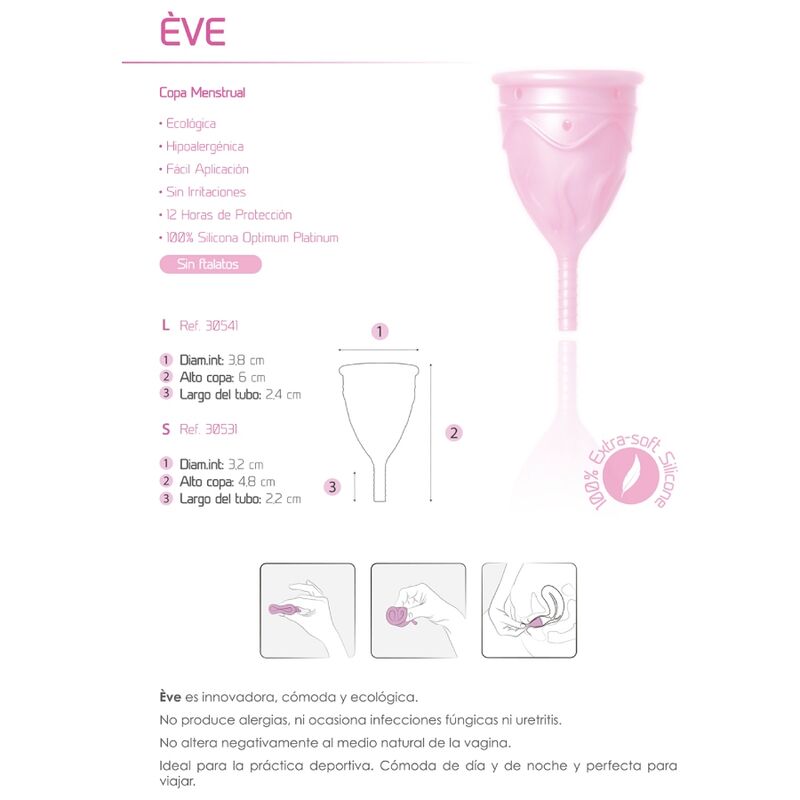 FEMINTIMATE - EVE SILICONE MENSTRUAL CUP - SIZE L