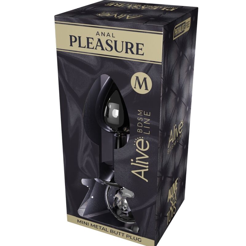 ALIVE - MINI PLUG DE PLACER ANAL METAL NEGRO TALLA M