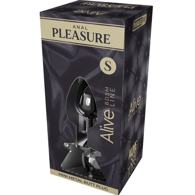 ALIVE - MINI PLUG DE PLAISIR ANAL MÉTAL NOIR TAILLE S