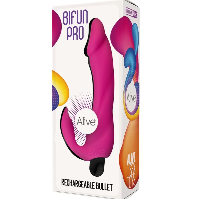 ALIVE - BIFUN PRO PINK VIBRATOR DILDO 14.9 CM