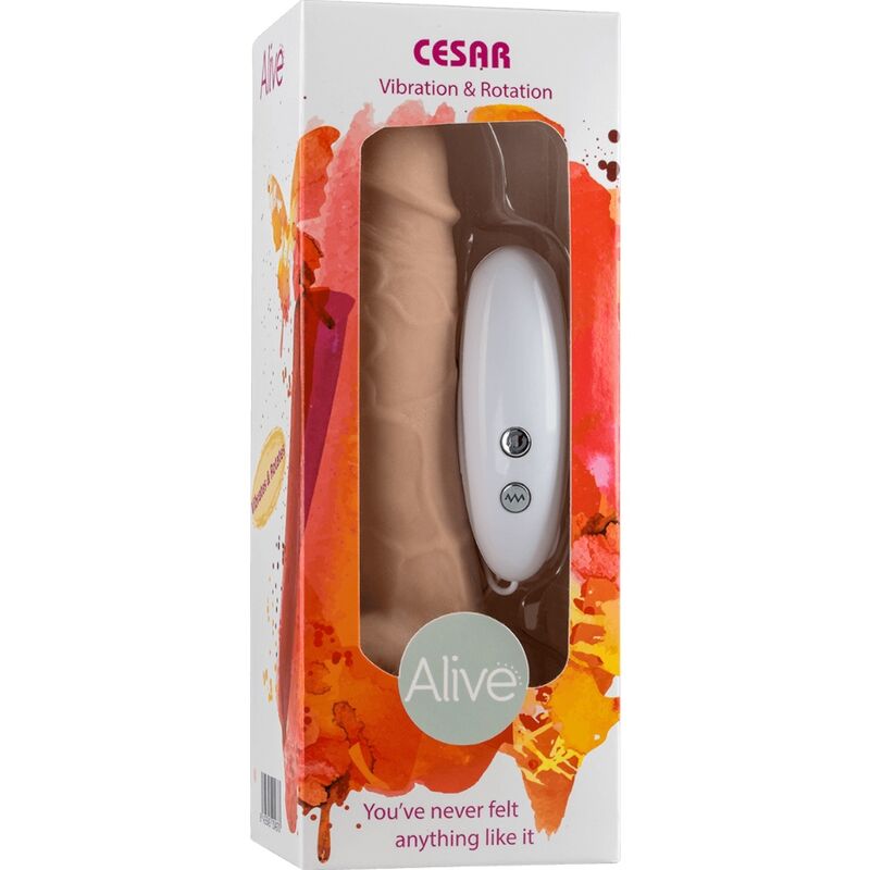 ALIVE - VIBRADOR Y ROTADOR DE PENE REALISTA CESAR 17,5 CM