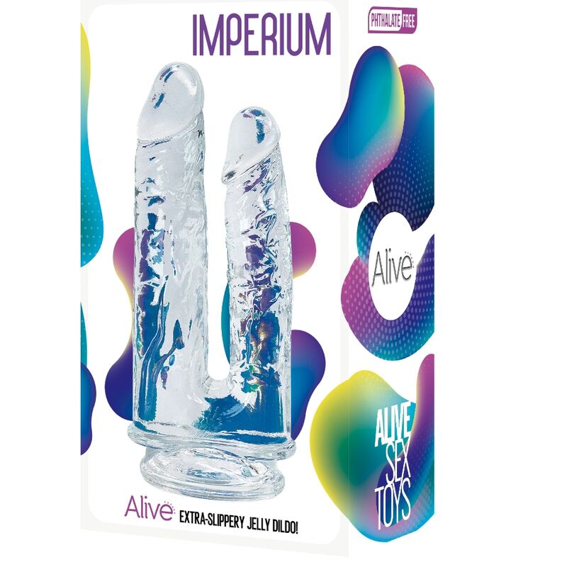 ALIVE - IMPERIUM DOUBLE REALISTIC PENIS TRANSPARENT 12/14 CM