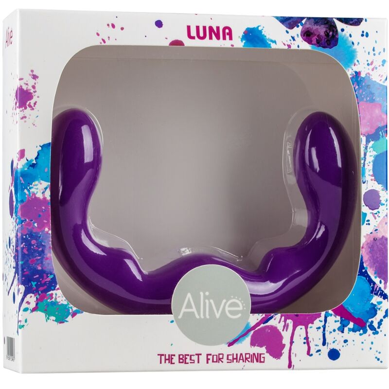 ALIVE - LUNA DOUBLE PENETRATION SILICONE DILDO PURPLE 25 CM