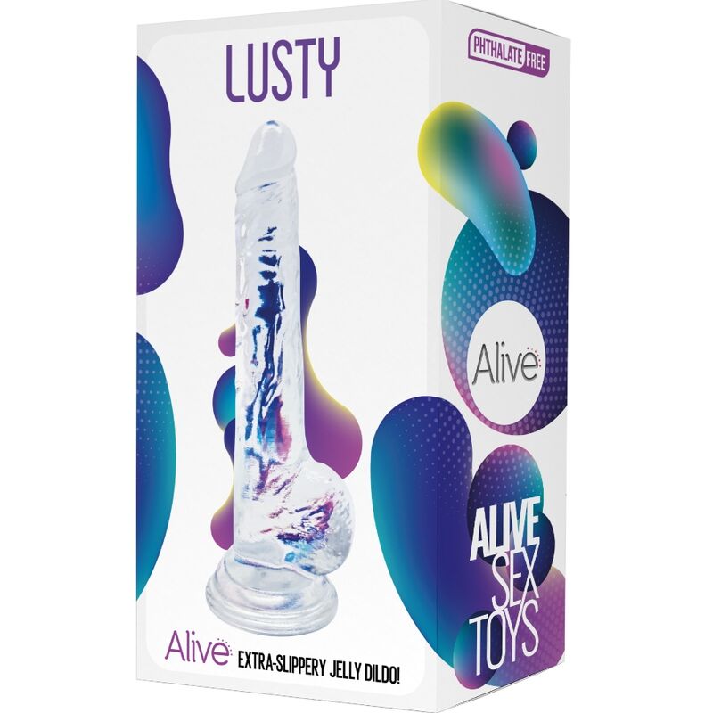 ALIVE - PENE REALISTA LUjurioso TRANSPARENTE 18 CM