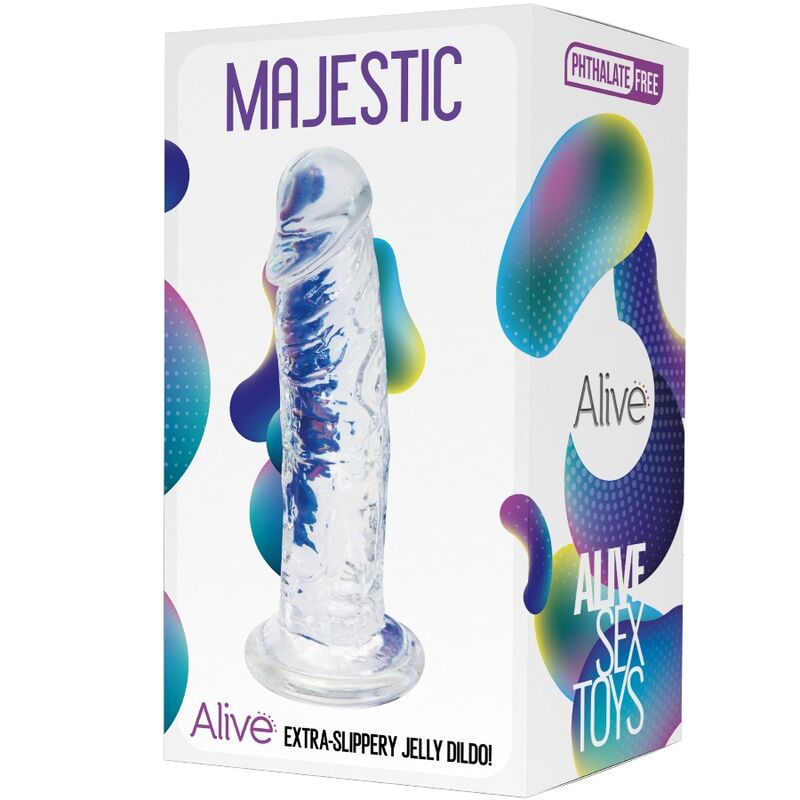 ALIVE - REALISTIC PENIS MAJESTIC TRANSPARENT 14.7 CM