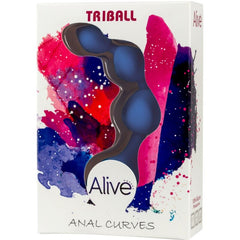 ALIVE - BOLAS ANALES DE SILICONA AZUL TRIBALL 15 CM