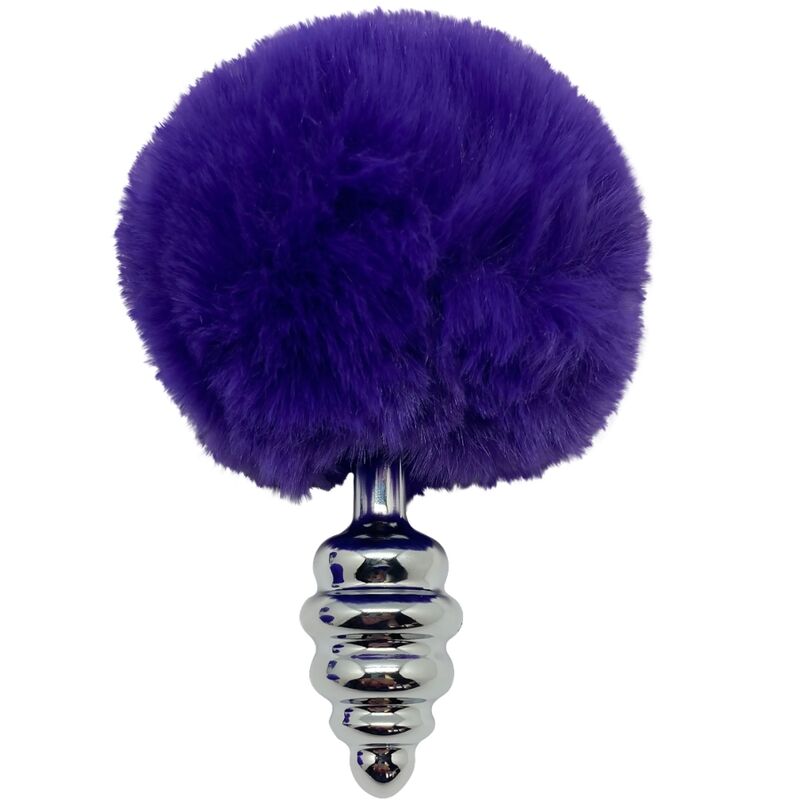 ALIVE - PLUG DE PLACER ANAL FLUFFY DE METAL ESPIRAL MORADO OSCURO TALLA L