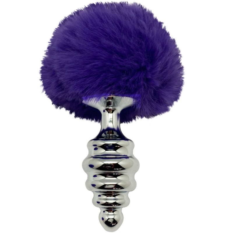 ALIVE - PLUG DE PLACER ANAL FLUFFY DE METAL ESPIRAL MORADO OSCURO TALLA L