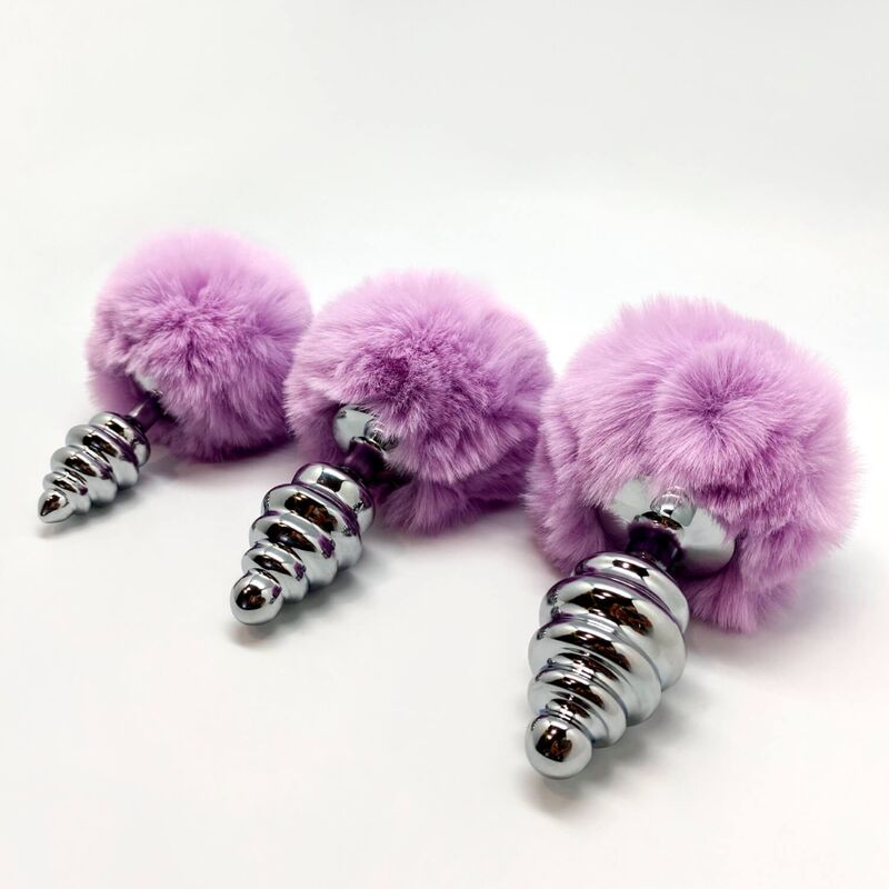 ALIVE - PLUG DE PLAISIR ANAL SPIRAL METAL FLUFFY VIOLET TAILLE L