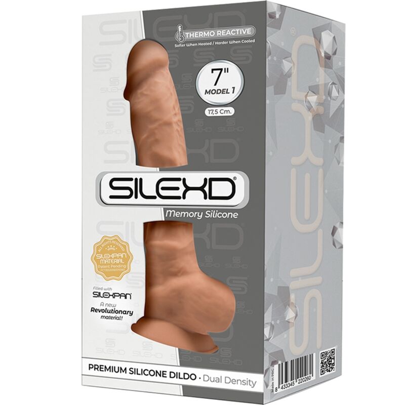 SILEXD - MODEL 1 REALISTIC PENIS PREMIUM SILEXPAN SILICONE CARAMEL 17.5 CM