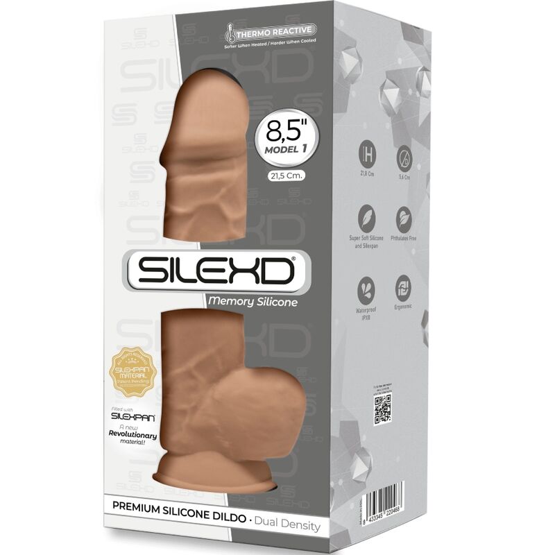 SILEXD - MODELO 1 PENE REALISTA PREMIUM SILEXPAN SILICONA CARAMELO 21,5 CM