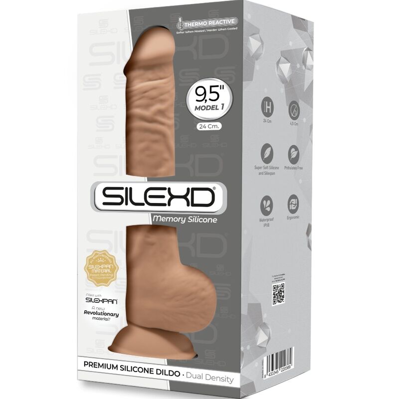 SILEXD - MODELO 1 PENE REALISTA PREMIUM SILEXPAN SILICONA CARAMELO 24 CM