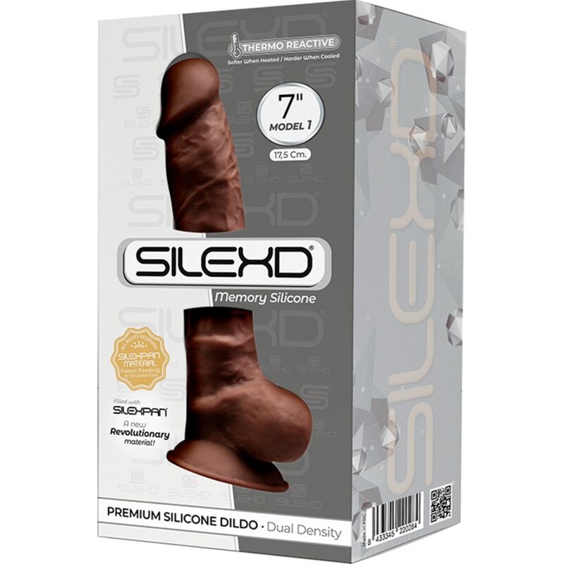 SILEXD - MODELO 1 PENE REALISTA PREMIUM SILEXPAN SILICONA MARRÓN 17,5 CM