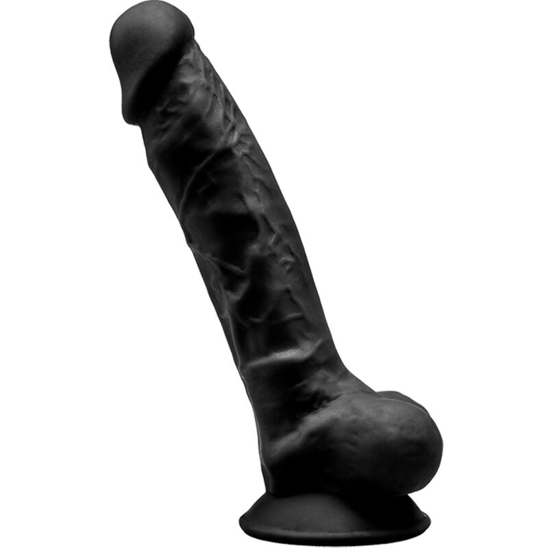 SILEXD - MODELO 1 PENE REALISTA PREMIUM SILEXPAN SILICONA NEGRO 17,5 CM