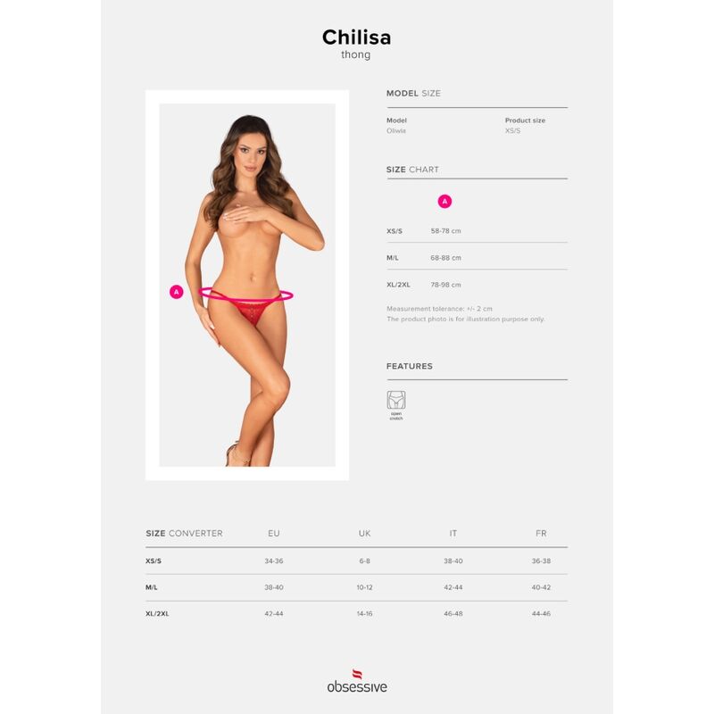 OBSESSIVE - CHILISA THONG WITHOUT CROCHET XS/S