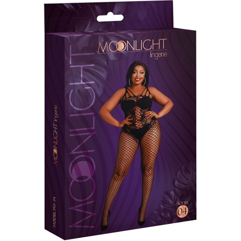 MOONLIGHT - BODYSTOCKING MODÈLE 4 NOIR GRANDE TAILLE