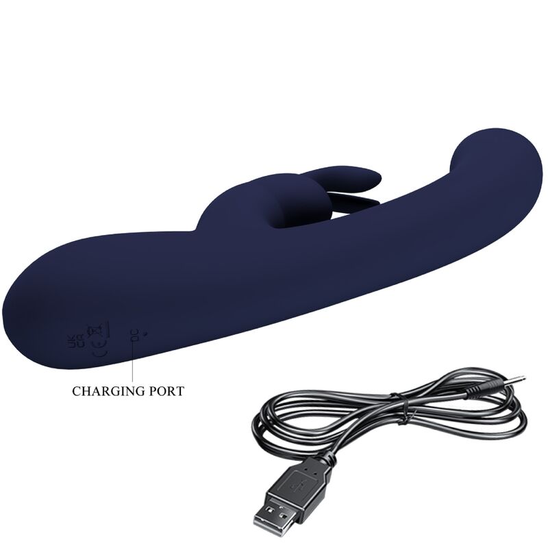 PRETTY LOVE - VIBRADOR LAMAR CONEJO Y PUNTO G AZUL