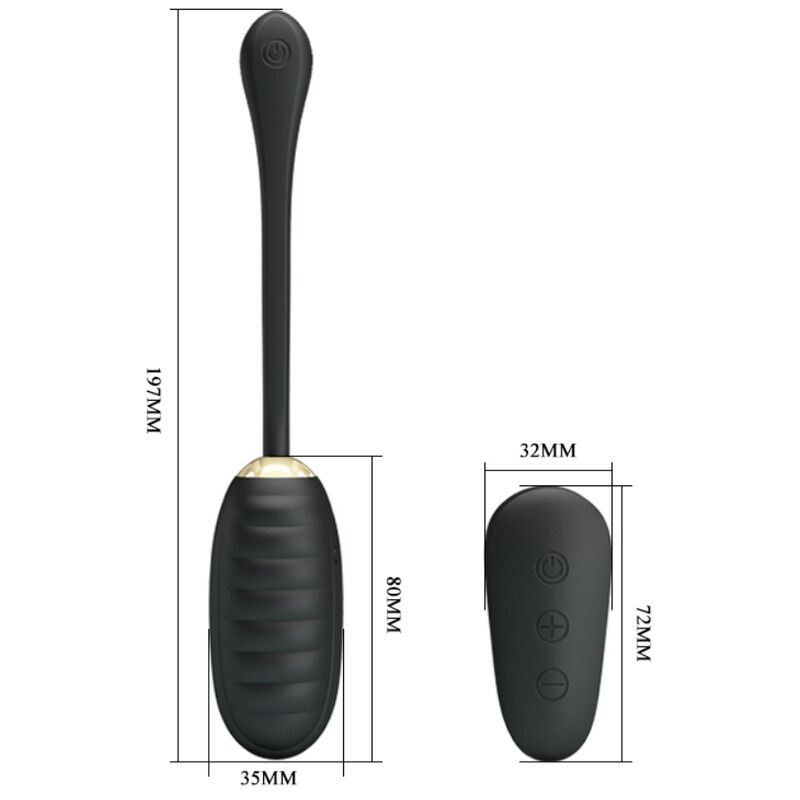 PRETTY LOVE - DOREEN LUXURY BLACK RECHARGEABLE VIBRATING EGG