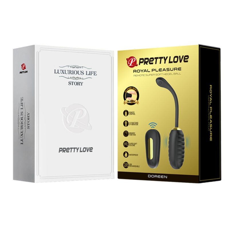 PRETTY LOVE - DOREEN LUXURY BLACK RECHARGEABLE VIBRATING EGG