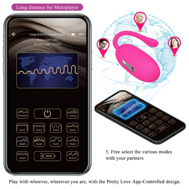 PRETTY LOVE - RECHARGEABLE VIBRATING EGG DOREEN MAGENTA