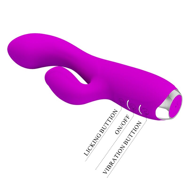 PRETTY LOVE - GLORIA WATERPROOF RECHARGEABLE RABBIT VIBRATOR PURPLE