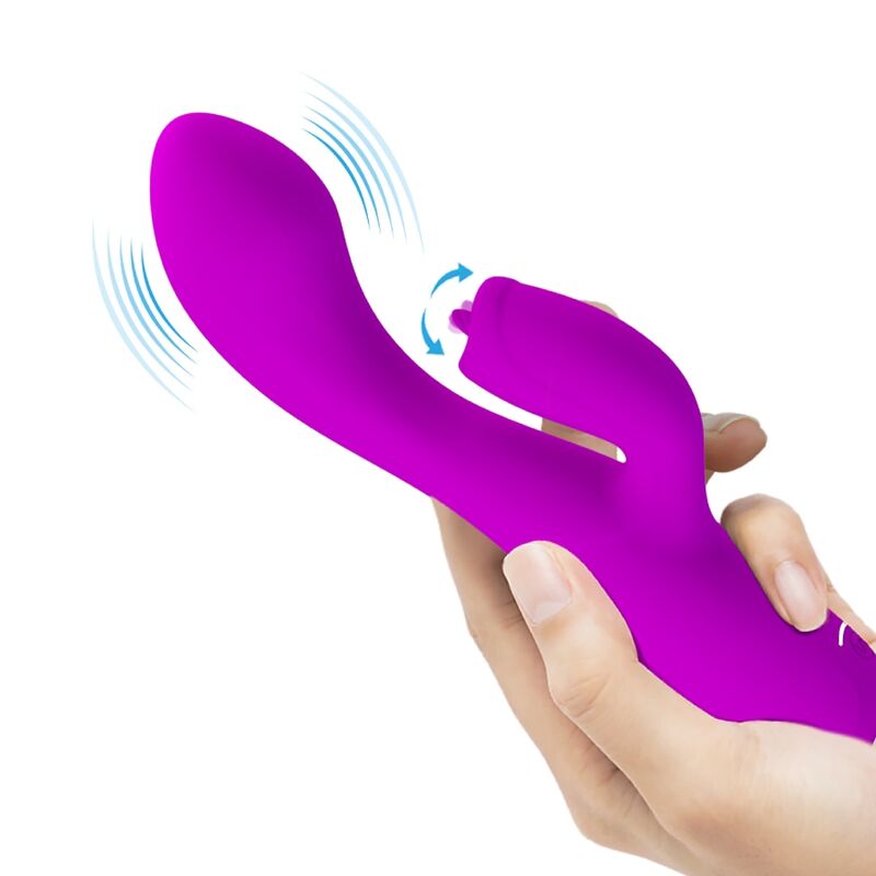 PRETTY LOVE - GLORIA WATERPROOF RECHARGEABLE RABBIT VIBRATOR PURPLE