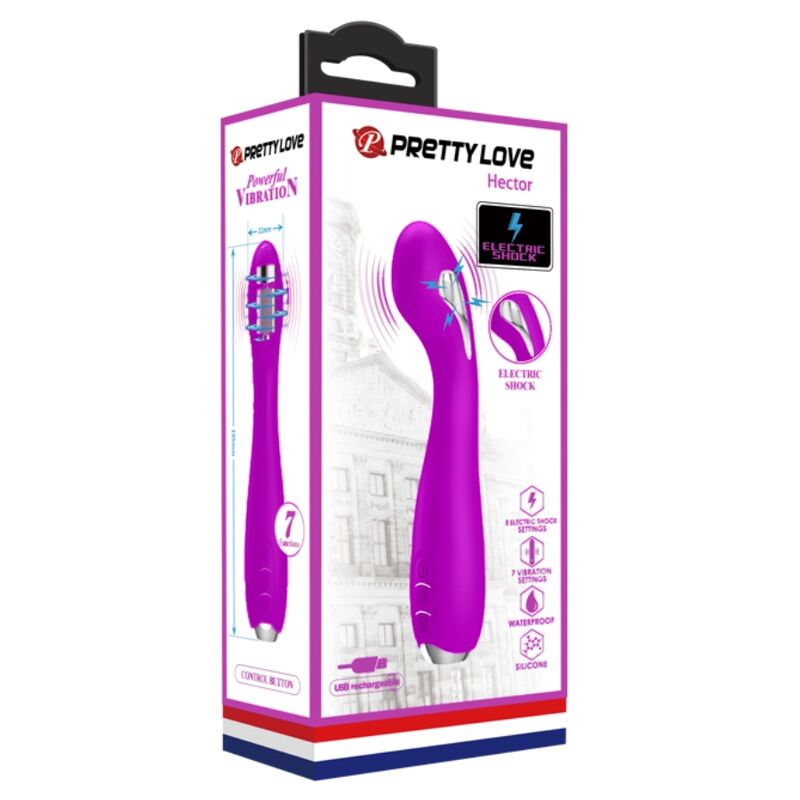 PRETTY LOVE - RECHARGEABLE ELECTROSHOCK VIBRATOR HECTOR-WATERPROOF PURPLE