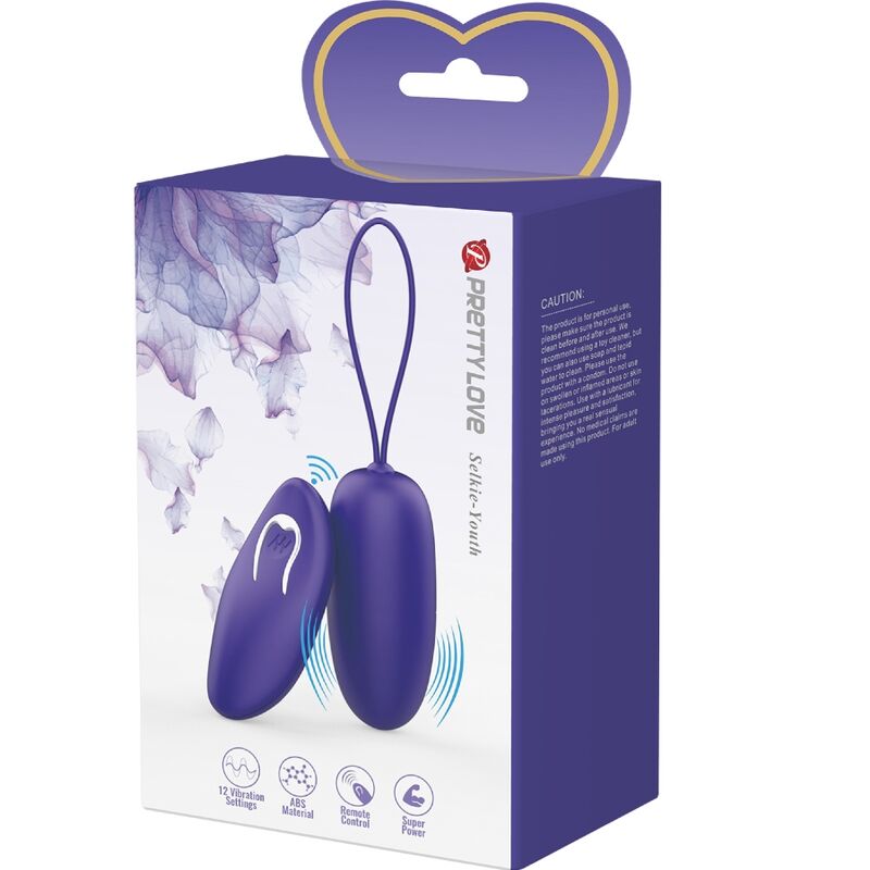 PRETTY LOVE - SELKIE YOUTH MINI VIBRATING EGG REMOTE CONTROL PURPLE