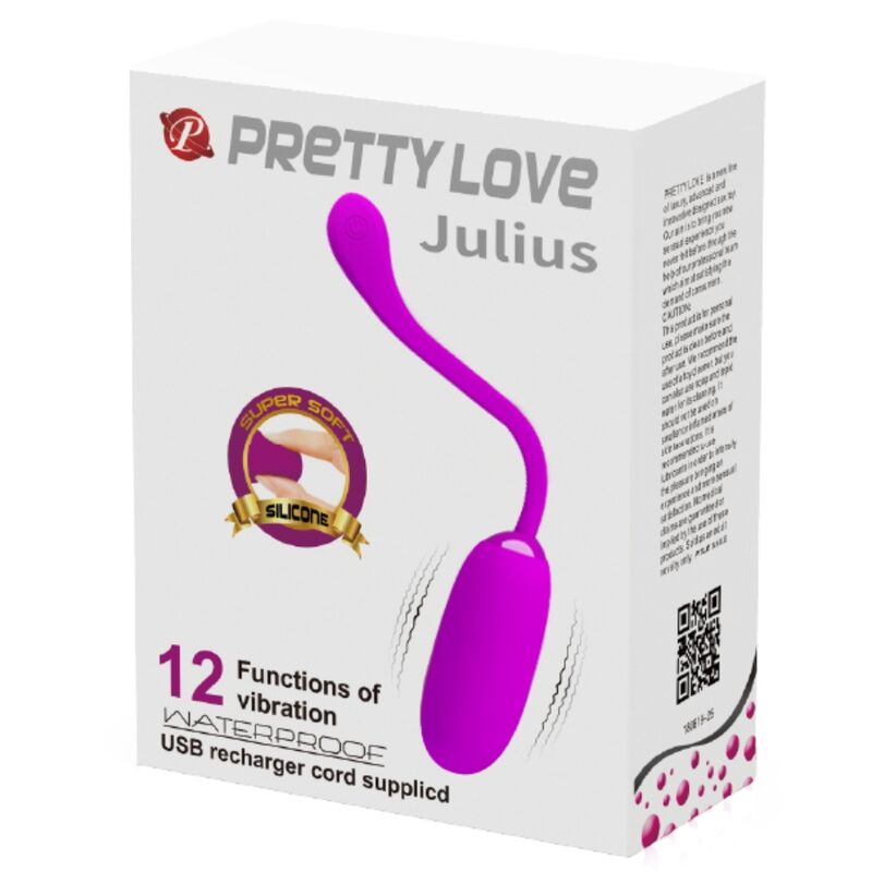 PRETTY LOVE - JULIUS VIBRATING EGG WATERPROOF-RECHARGEABLE PURPLE