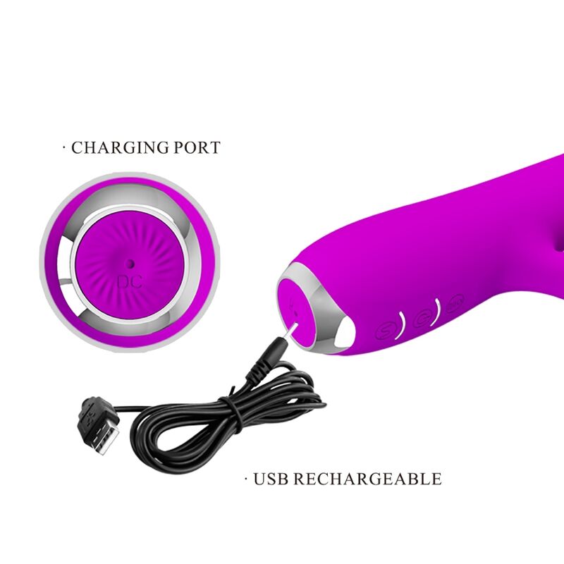 PRETTY LOVE - VIBRATEUR RECHARGEABLE RACHEL AVEC VENTOUSE VIOLET