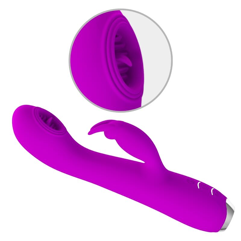 PRETTY LOVE - VIBRATEUR RECHARGEABLE RACHEL AVEC VENTOUSE VIOLET