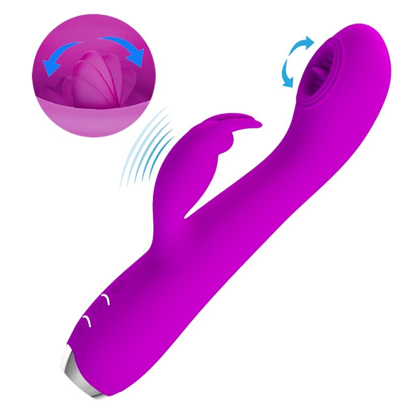 PRETTY LOVE - RACHEL VIBRADOR RECARGABLE CON VENTOSA MORADA