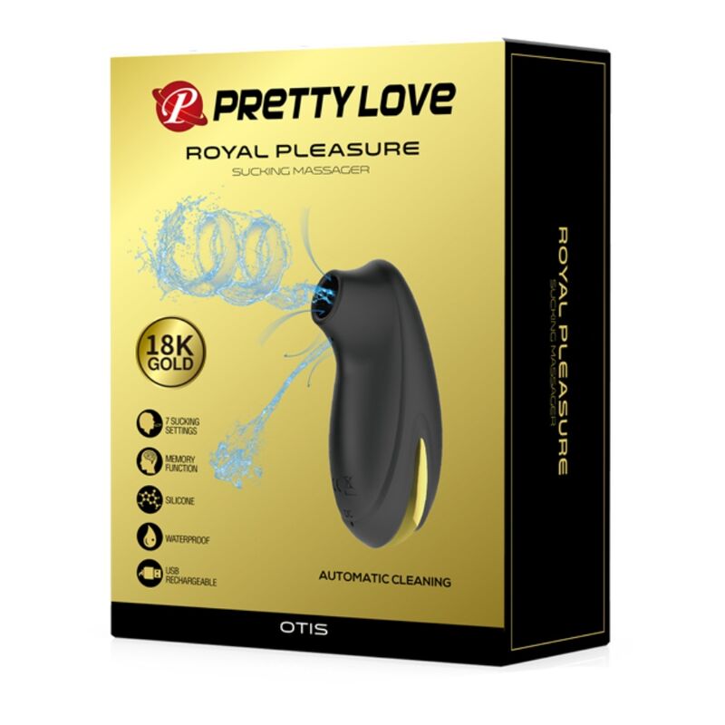 PRETTY LOVE - MASAJEADOR DE SUCCIÓN DE LUJO RECARGABLE NEGRO